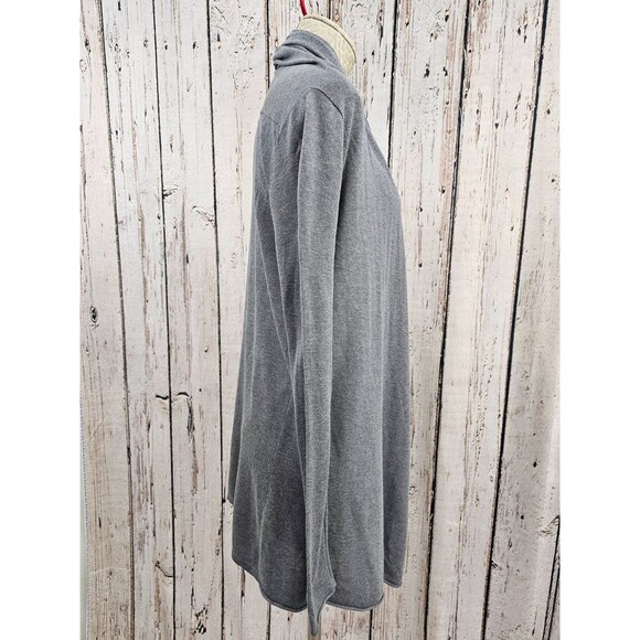 LM Women's S Cullen Silk Cotton Open Front Light Weight Cardigan Sweater in Gray - Picture 2 of 8